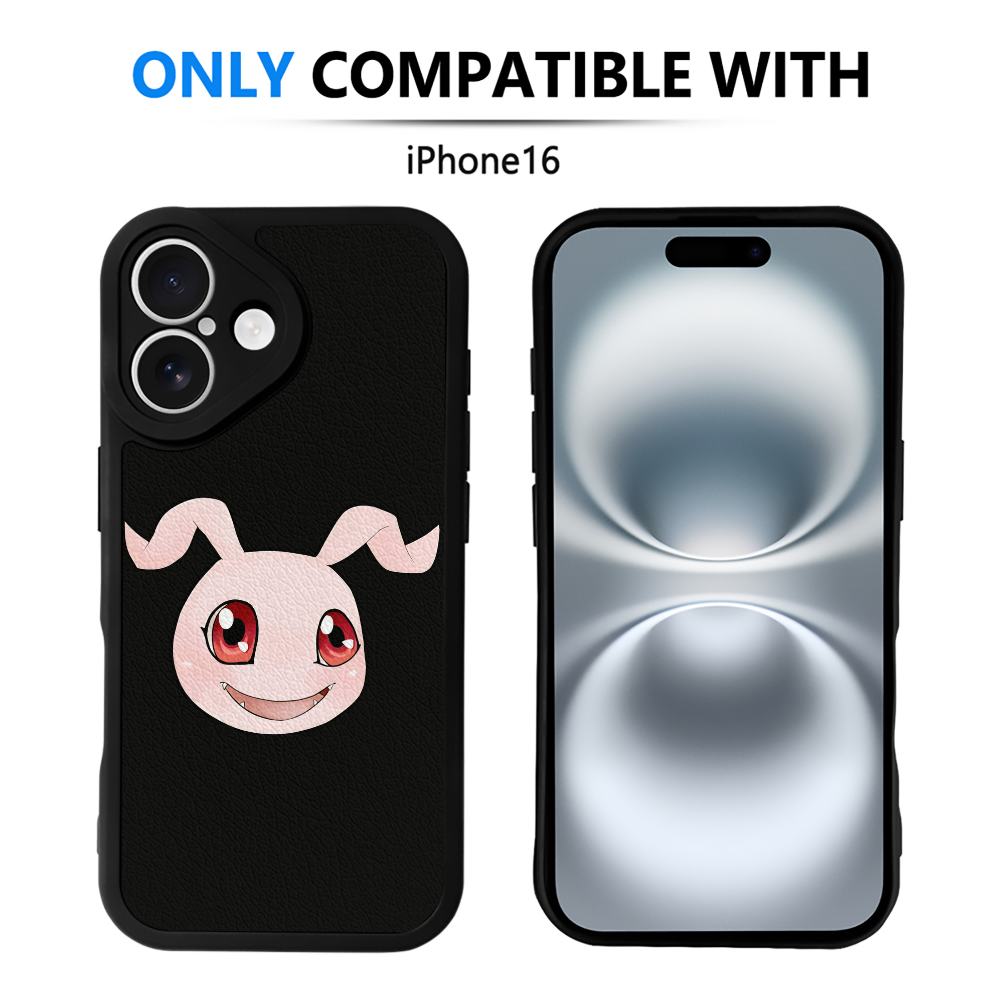 （画像用） Digimon デジタルモンスター/デジモン 【iPhone 16シリーズ対応】シリコンスマホケース（レザー調） 材質：シリコン